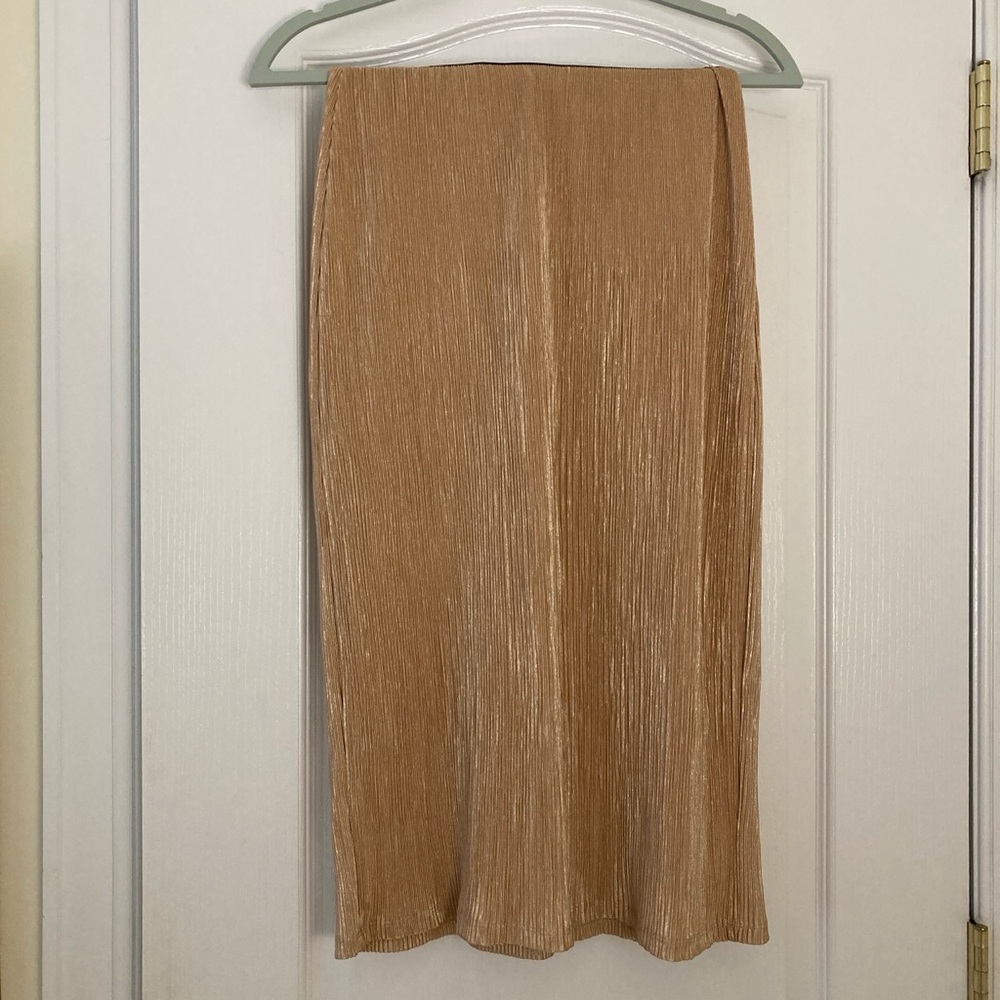 Gold midi skirt